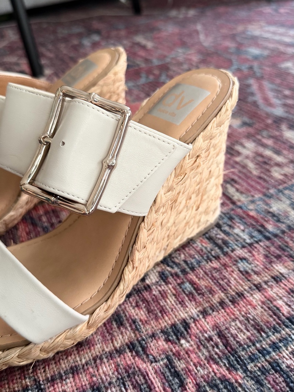 Leelee Buckle Strap Espadrille Wedge Sandals - Picture 3 of 5